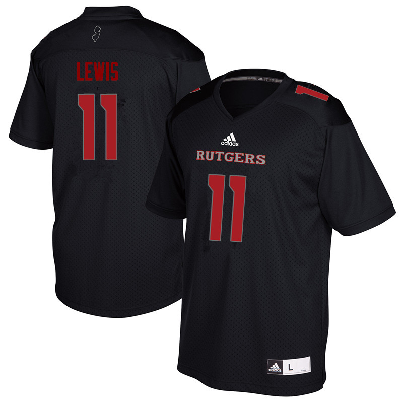 Men #11 Johnathan Lewis Rutgers Scarlet Knights College Football Jerseys Sale-Black - Click Image to Close